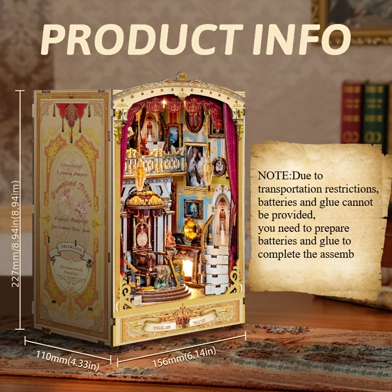 DIY 3D Bookend Kit, Book Nook Kit, DIY Miniature Dollhouse Bookend Kit - Dreamy Opera House, 3D Architectural Model Set, 3D Puzzle Bookend, Insert Decoration, DIY Miniature Bookend Craft Model, 3D Educational Miniature Bookend House, Birthday Gift fo