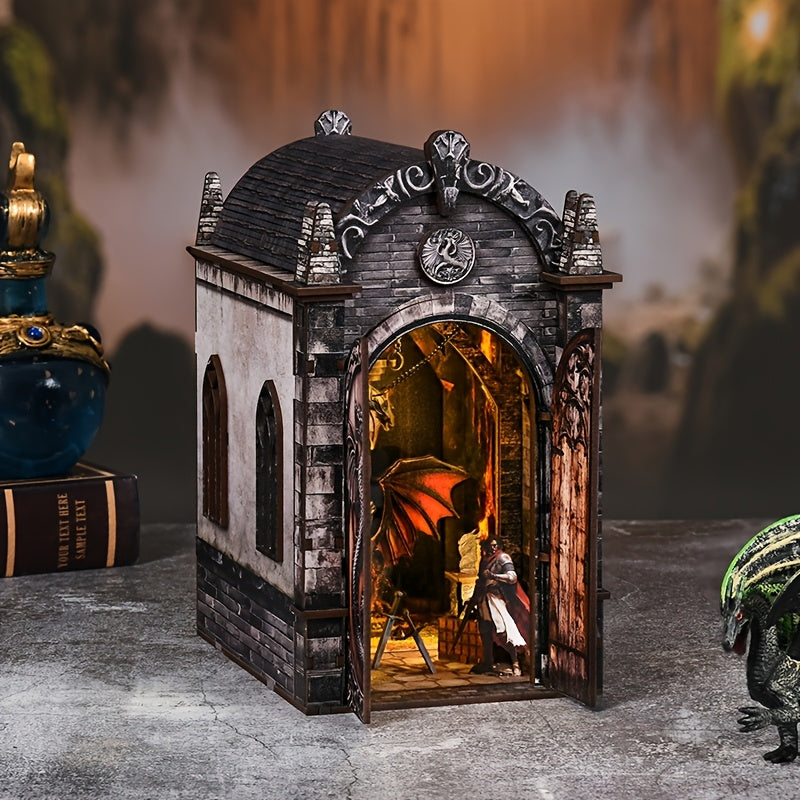 3D Wooden DIY Puzzle Set (with LED Light), Desktop Ornament, Dragon Theme, Adult Toy, Creative Gift, Exquisite Decoration, Adult Stress Relief Toy, Easter Gift