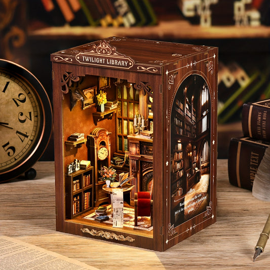 3D bookend, wooden 3D puzzle, glow-in-the-dark bookcase, DIY craft, gift for teenagers and adults, suitable for ages 14 and up, local delivery.