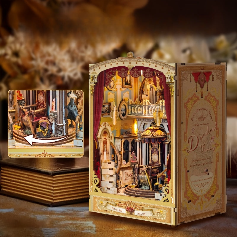 DIY 3D Bookend Kit, Book Nook Kit, DIY Miniature Dollhouse Bookend Kit - Dreamy Opera House, 3D Architectural Model Set, 3D Puzzle Bookend, Insert Decoration, DIY Miniature Bookend Craft Model, 3D Educational Miniature Bookend House, Birthday Gift fo