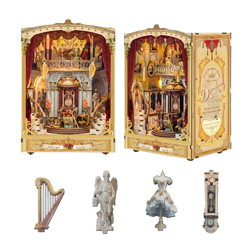 DIY 3D Bookend Kit, Book Nook Kit, DIY Miniature Dollhouse Bookend Kit - Dreamy Opera House, 3D Architectural Model Set, 3D Puzzle Bookend, Insert Decoration, DIY Miniature Bookend Craft Model, 3D Educational Miniature Bookend House, Birthday Gift fo