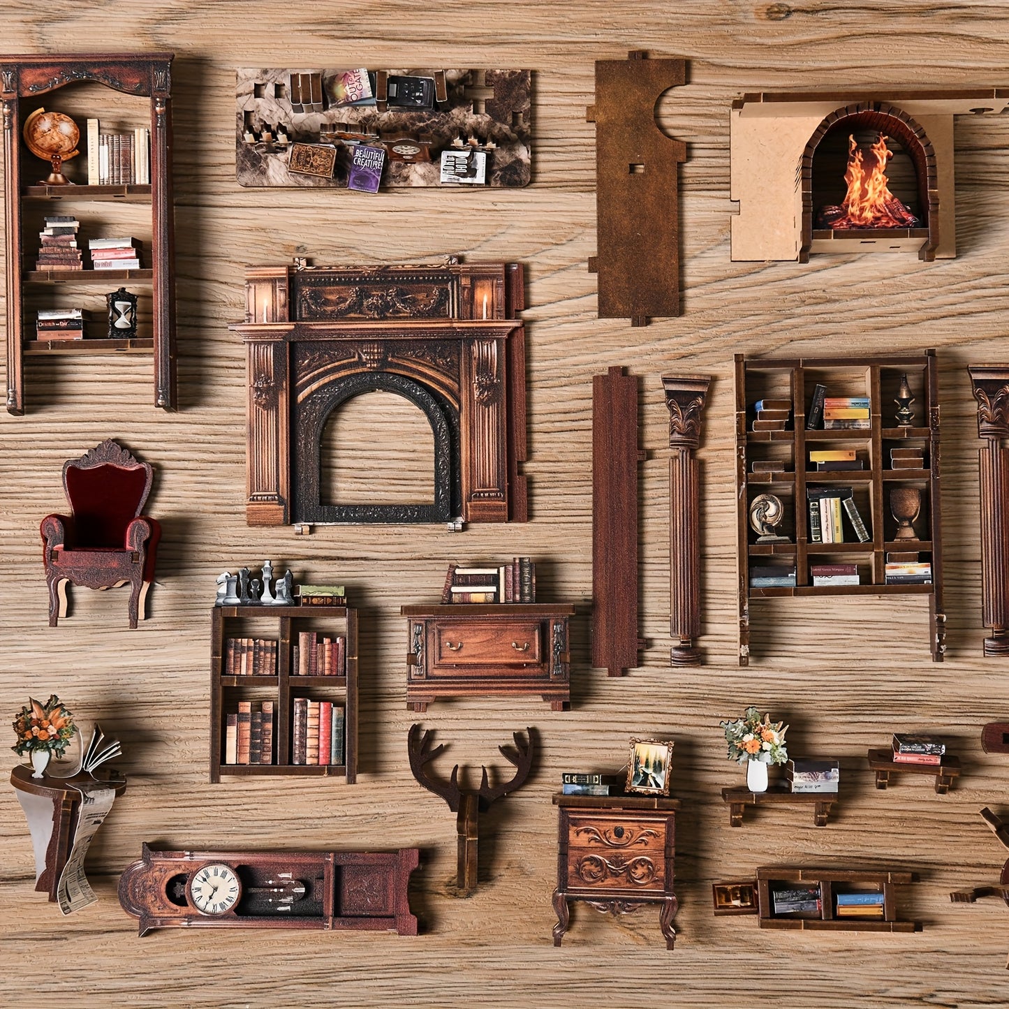 3D bookend, wooden 3D puzzle, glow-in-the-dark bookcase, DIY craft, gift for teenagers and adults, suitable for ages 14 and up, local delivery.