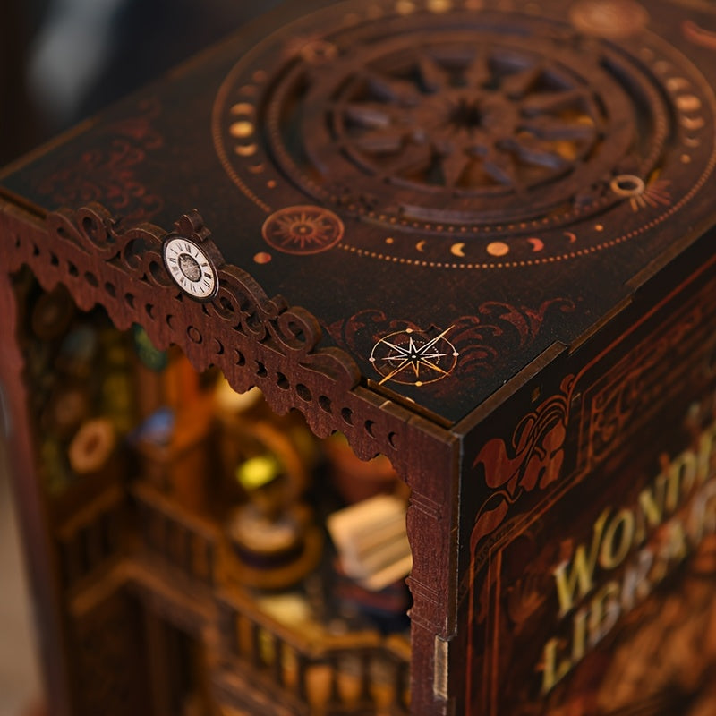 DIY Book Nook Miniature Model Kit, DIY Dollhouse Book Nook, 3D Puzzle, Home Decor; Suitable for Valentine's Day, Halloween, Thanksgiving, and Birthday Gifts