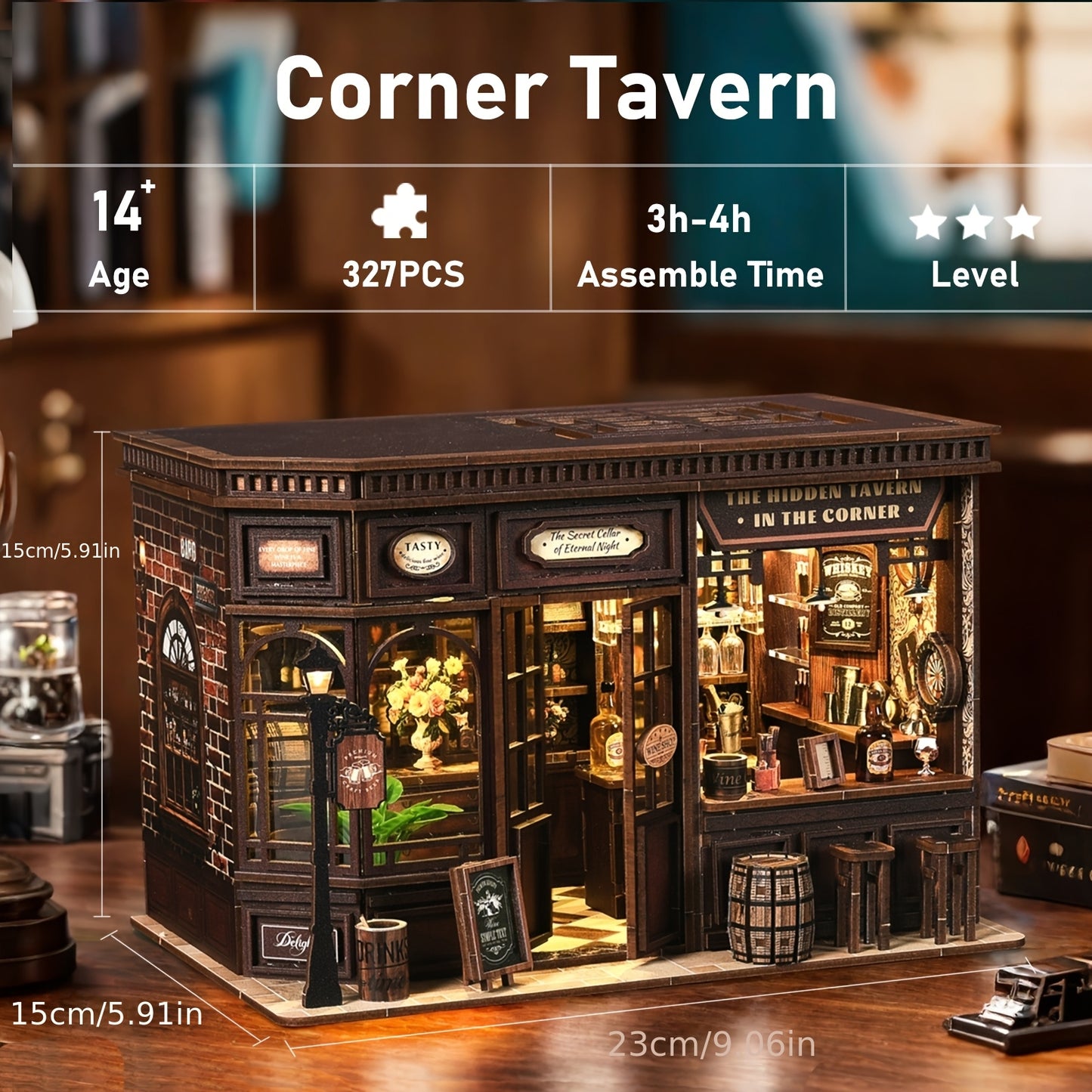 3D Bookend House, a miniature wooden house puzzle, a gift for teenagers and adults who love crafts.