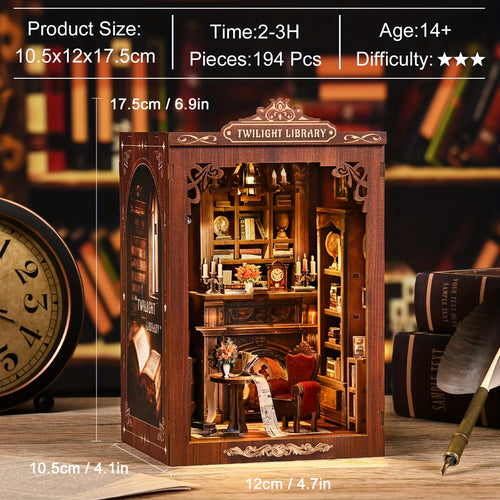 3D bookend, wooden 3D puzzle, glow-in-the-dark bookcase, DIY craft, gift for teenagers and adults, suitable for ages 14 and up, local delivery.