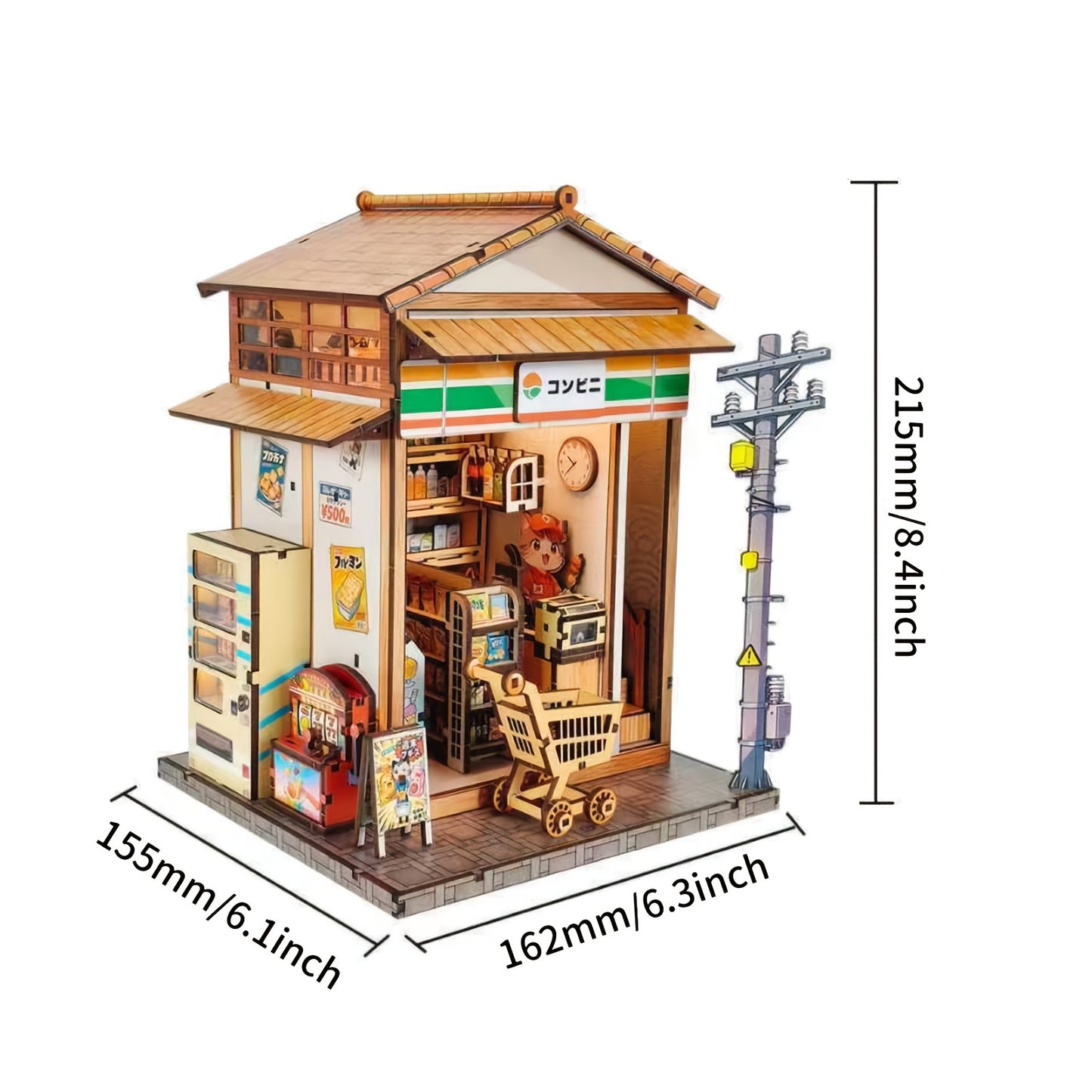 3D wooden puzzle model book stand in Sakura Vine Lane convenience store