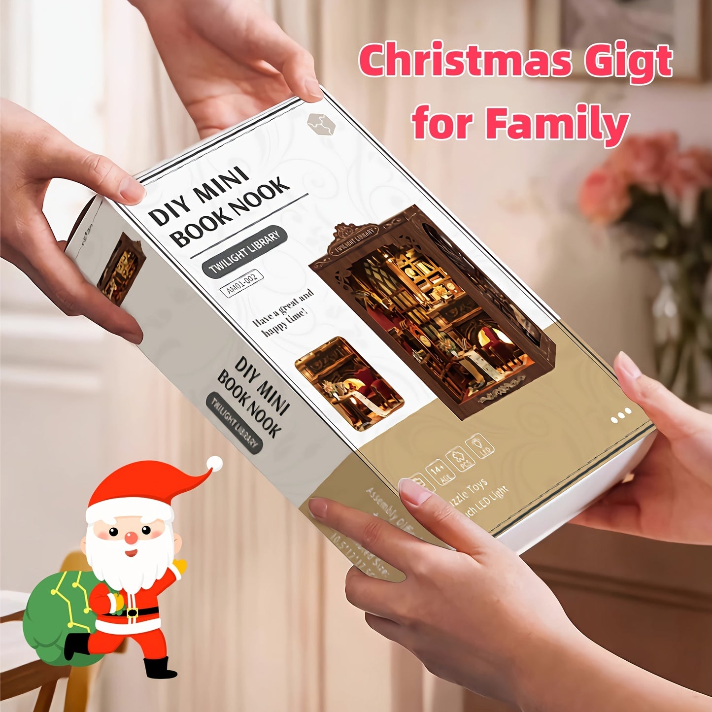 3D bookend, wooden 3D puzzle, glow-in-the-dark bookcase, DIY craft, gift for teenagers and adults, suitable for ages 14 and up, local delivery.