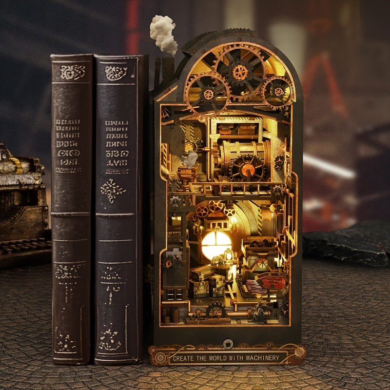 DIY 3D Book Nook Kit - Handmade Wooden Puzzle for Bookshelf Decor